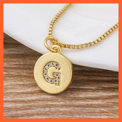 whatagift.com.au Necklaces G Copy of Gold Plated Luxury A-Z Initial Letters Pendant Chain Necklaces