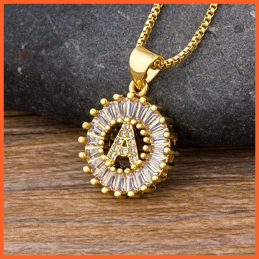 Gold Color Initial 26 Letters Pendent Necklace | Best Gift For Women | whatagift.com.au.