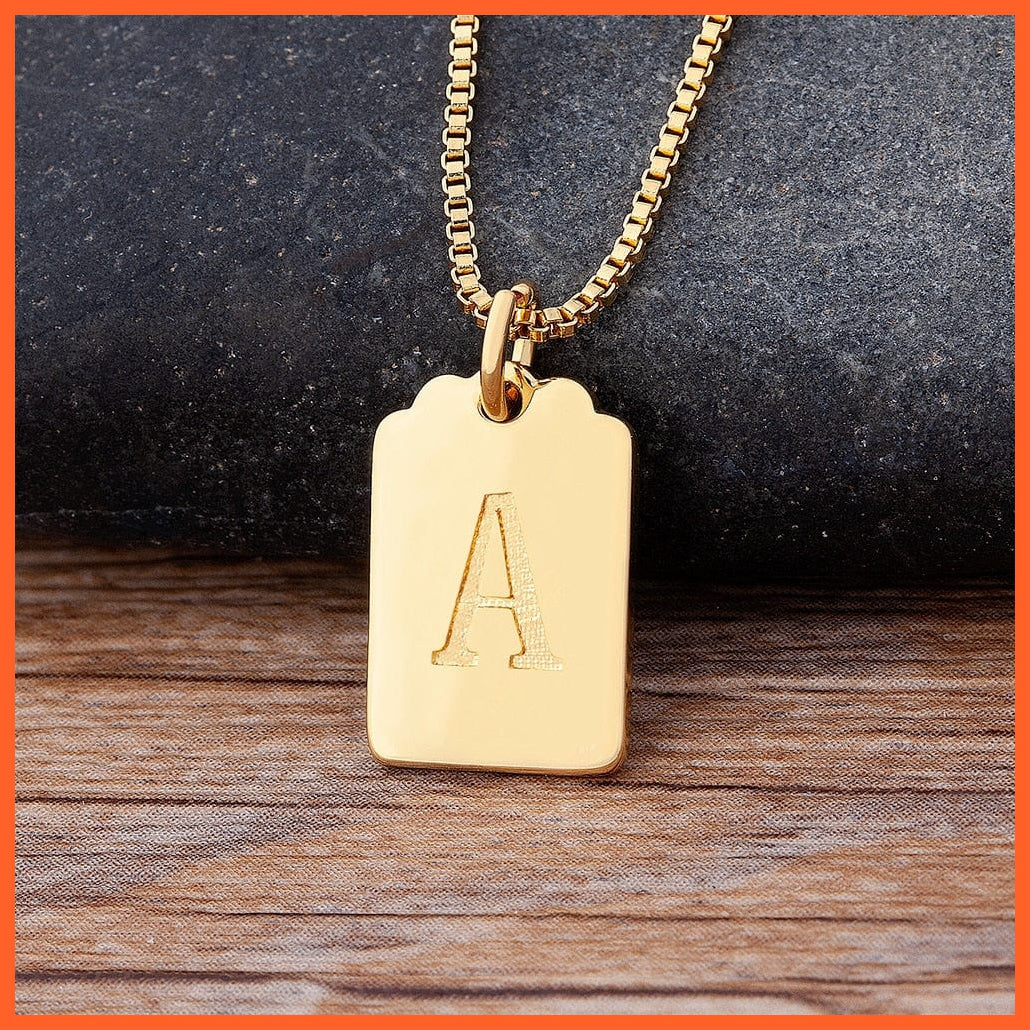 Gold Pendant Initial 26 Letters Pendent Necklace | Best Gift For Women | whatagift.com.au.