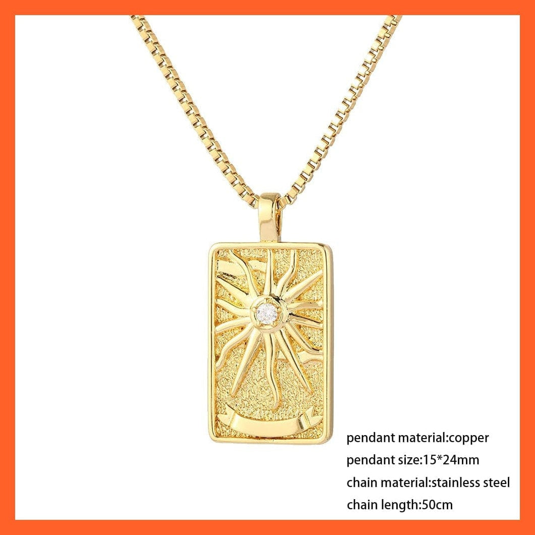 whatagift.com.au Necklaces Golden Color Sun Moon Amulet Pendant Necklace