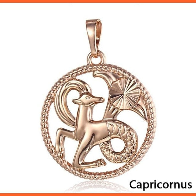 12 Constellation Zodiac Sign Pendant Necklace In Rose Gold | whatagift.com.au.