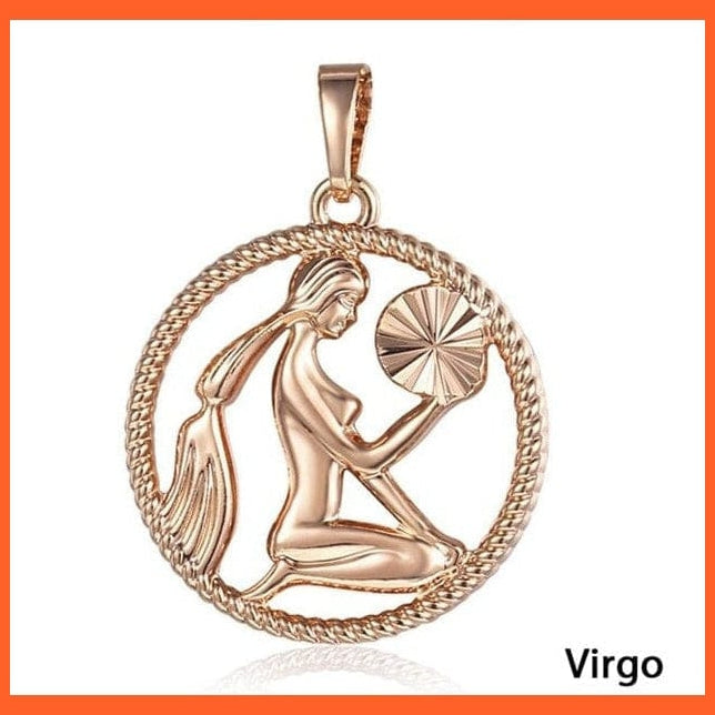 whatagift.com.au Necklaces GP274 Virgo Copy of 12 Constellation Zodiac Sign Pendant Necklace In Rose Gold