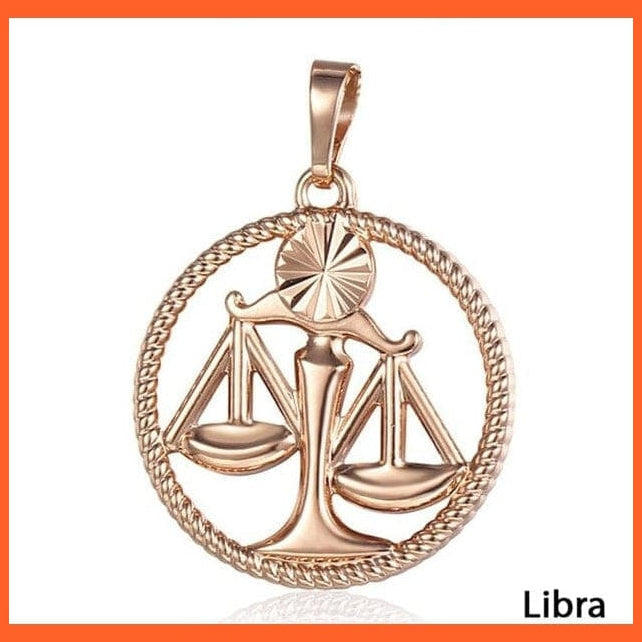 whatagift.com.au Necklaces GP276 Libra Copy of 12 Constellation Zodiac Sign Pendant Necklace In Rose Gold