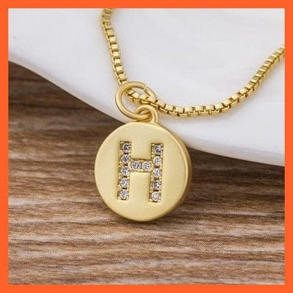 whatagift.com.au Necklaces H Copy of Gold Plated Luxury A-Z Initial Letters Pendant Chain Necklaces