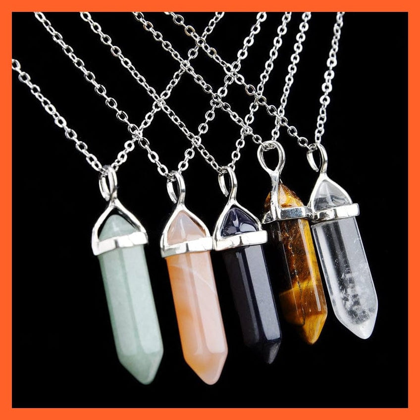 whatagift.com.au Necklaces Hexagonal Opal Tiger Eye Rose Crystal Pendant Necklace