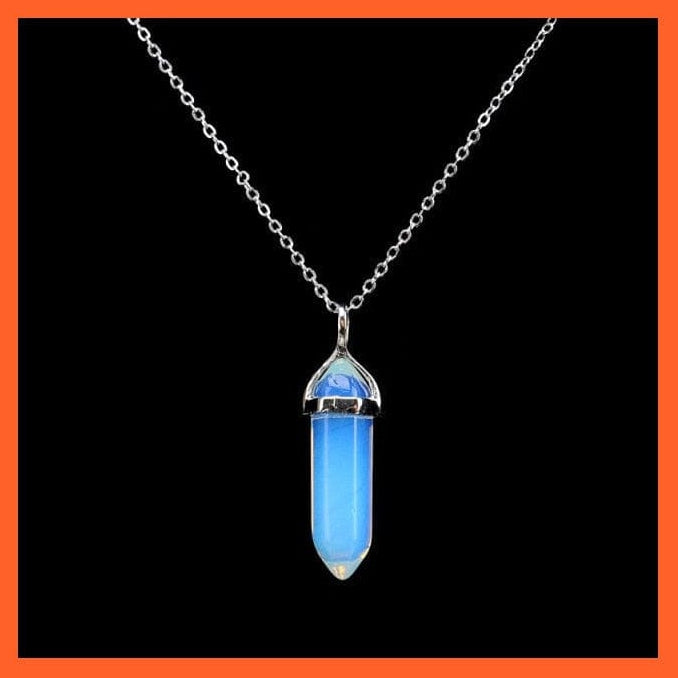 whatagift.com.au Necklaces Hexagonal Opal Tiger Eye Rose Crystal Pendant Necklace
