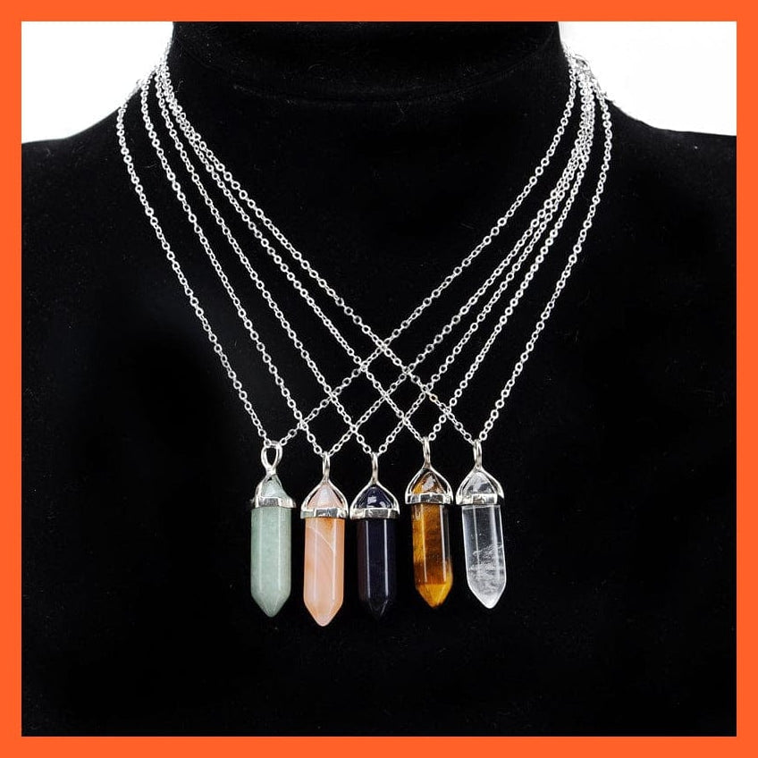 whatagift.com.au Necklaces Hexagonal Opal Tiger Eye Rose Crystal Pendant Necklace