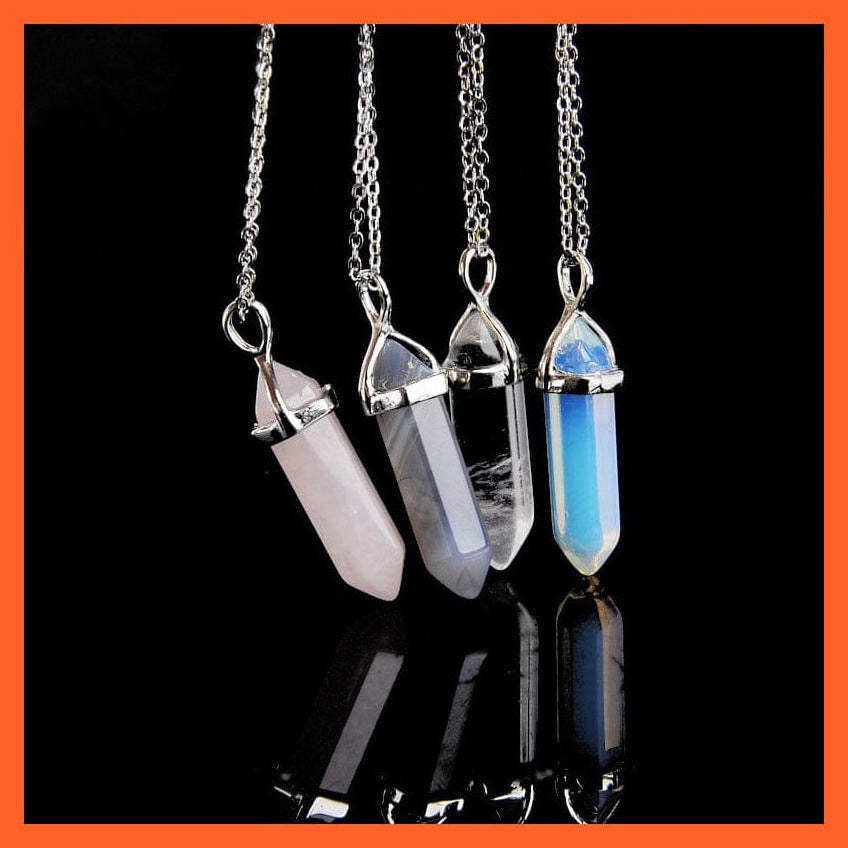 whatagift.com.au Necklaces Hexagonal Opal Tiger Eye Rose Crystal Pendant Necklace