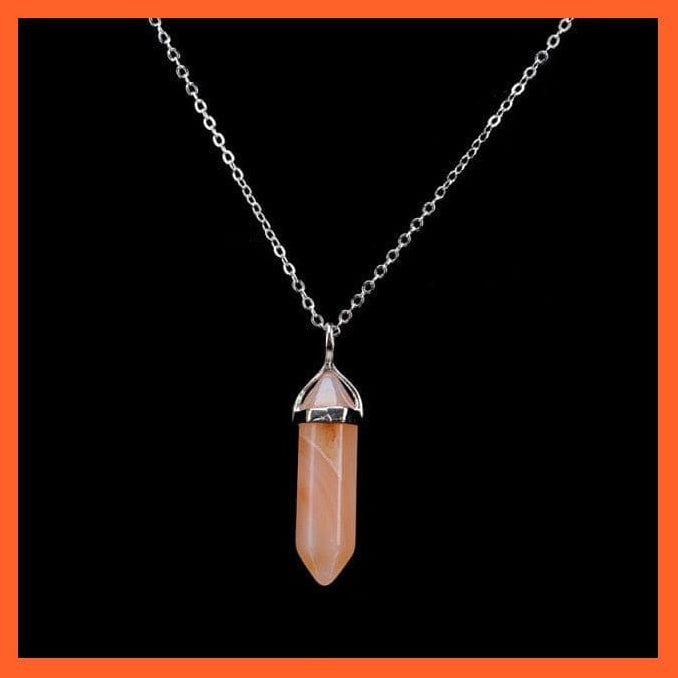 whatagift.com.au Necklaces Hexagonal Opal Tiger Eye Rose Crystal Pendant Necklace