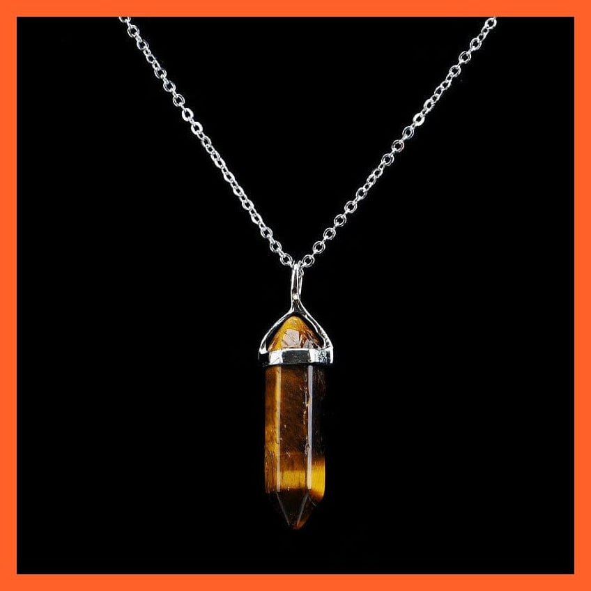 whatagift.com.au Necklaces Hexagonal Opal Tiger Eye Rose Crystal Pendant Necklace