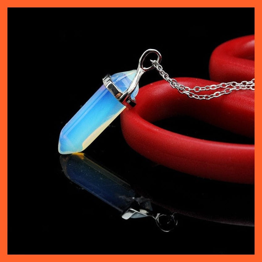 whatagift.com.au Necklaces Hexagonal Opal Tiger Eye Rose Crystal Pendant Necklace