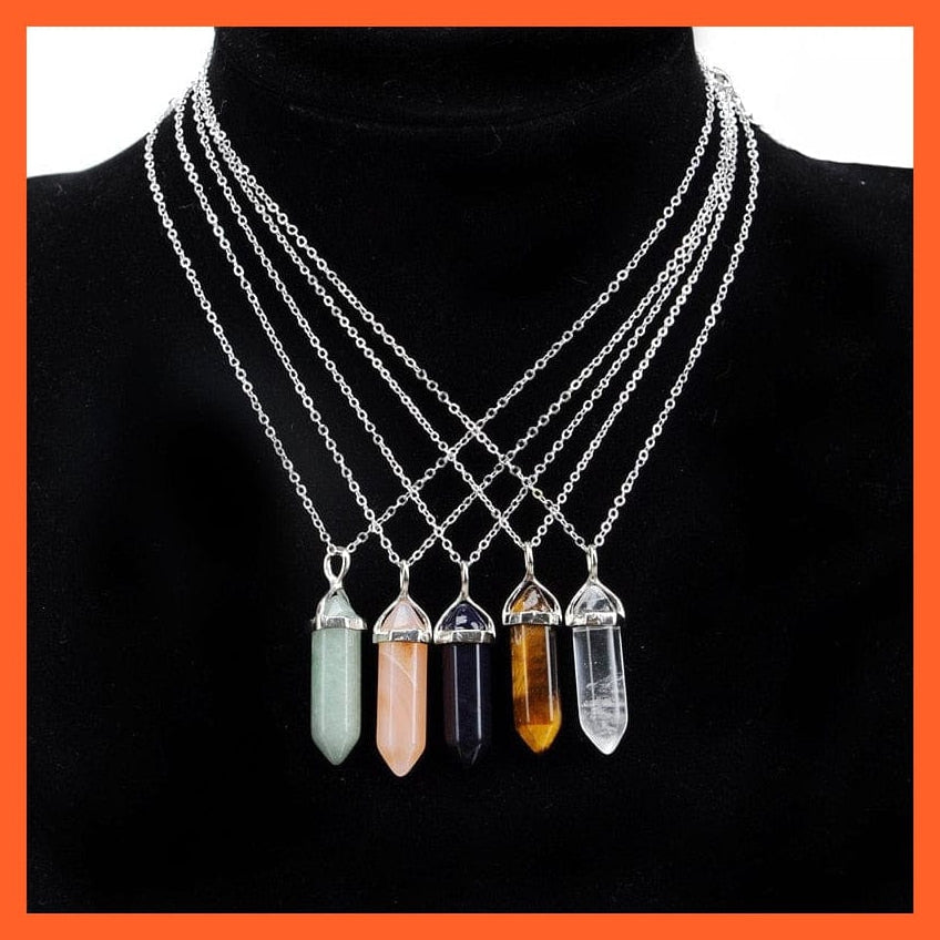 whatagift.com.au Necklaces Hexagonal Opal Tiger Eye Rose Crystal Pendant Necklace