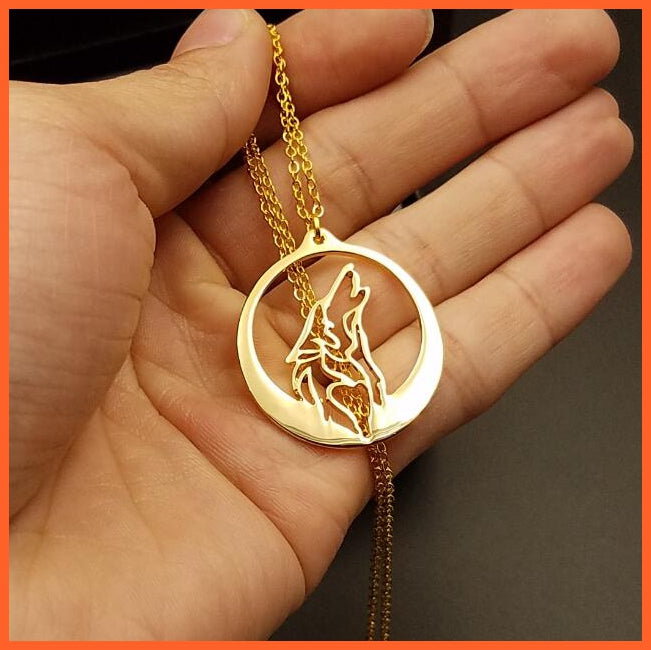 Howling Wolf In Night Pendant Necklace | whatagift.com.au.