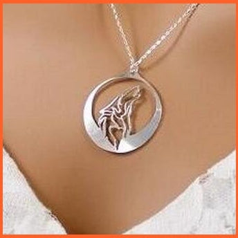 Howling Wolf In Night Pendant Necklace | whatagift.com.au.