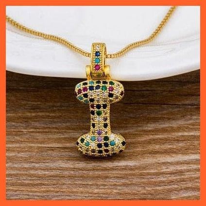 whatagift.com.au Necklaces I Copy of Luxury 26 Letters Cubic Zircon Pendant Necklace For Women | Multicolor Initials Of Name Necklace
