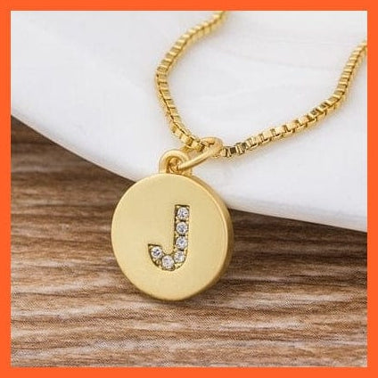 whatagift.com.au Necklaces J Copy of Gold Plated Luxury A-Z Initial Letters Pendant Chain Necklaces