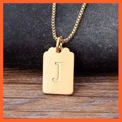 whatagift.com.au Necklaces J Gold Pendant Initial 26 Letters Pendent Necklace | Best Gift For Women