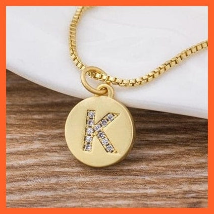 whatagift.com.au Necklaces K Copy of Gold Plated Luxury A-Z Initial Letters Pendant Chain Necklaces