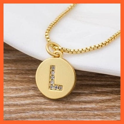 whatagift.com.au Necklaces L Copy of Gold Plated Luxury A-Z Initial Letters Pendant Chain Necklaces