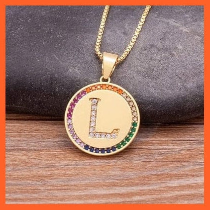 whatagift.com.au Necklaces L Copy of Gold Plated Luxury A-Z Initial Letters Pendant Chain Necklaces