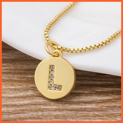 Gold Plated Initial 26 Letters Pendent Necklace | Best Gift For Women | whatagift.com.au.