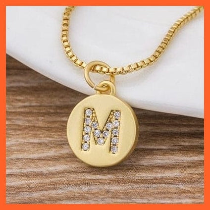 whatagift.com.au Necklaces M Copy of Gold Plated Initial 26 Letters Pendent Necklace | Best Gift For Women