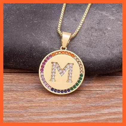 whatagift.com.au Necklaces M Copy of Gold Plated Luxury A-Z Initial Letters Pendant Chain Necklaces