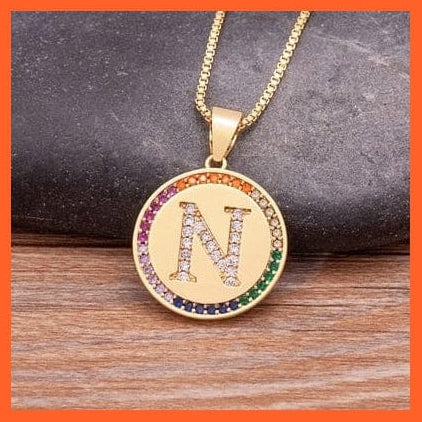 whatagift.com.au Necklaces N Copy of Gold Plated Luxury A-Z Initial Letters Pendant Chain Necklaces