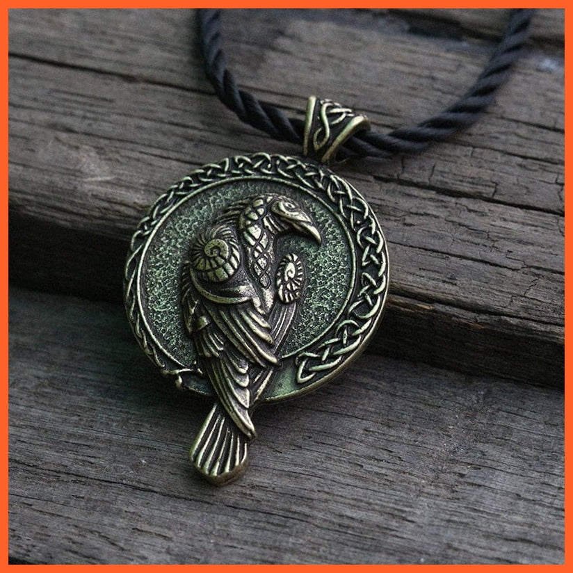 Norse Talisman Viking Raven Black Bird Celt Crow Pendant Necklace | whatagift.com.au.