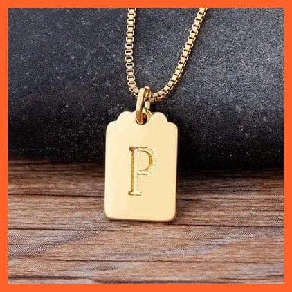 whatagift.com.au Necklaces P Copy of Gold Pendant Initial 26 Letters Pendent Necklace | Best Gift For Women