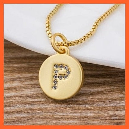 whatagift.com.au Necklaces P Gold Plated Luxury A-Z Initial Letters Pendant Chain Necklaces