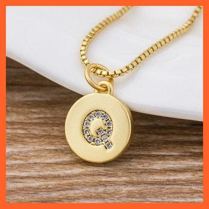whatagift.com.au Necklaces Q Copy of Gold Plated Luxury A-Z Initial Letters Pendant Chain Necklaces
