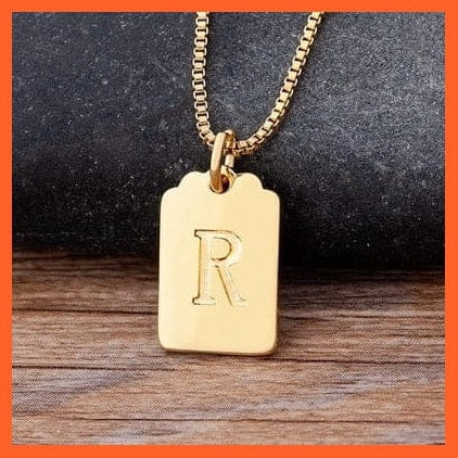 whatagift.com.au Necklaces R Gold Pendant Initial 26 Letters Pendent Necklace | Best Gift For Women