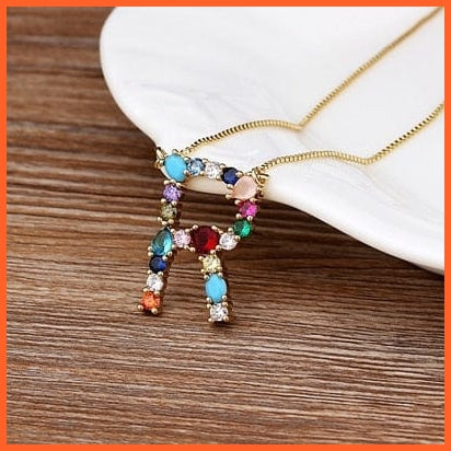 Multi Color Initial 26 Letters Pendent Necklace | Best Gift For Women | whatagift.com.au.