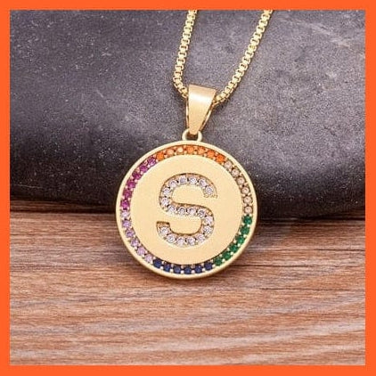 whatagift.com.au Necklaces S Copy of Gold Plated Luxury A-Z Initial Letters Pendant Chain Necklaces