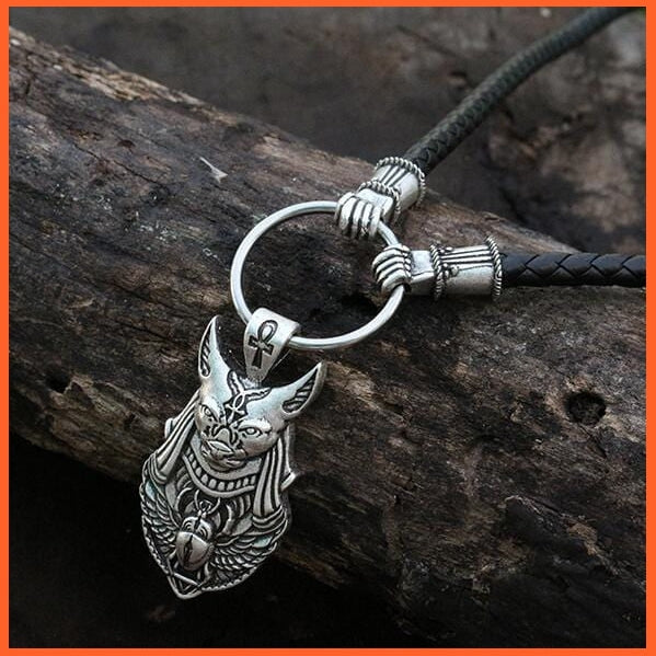 whatagift.com.au Necklaces silver hand chain / 55cm Egyptian Vintage Scarab Beetle Pharaoh Pendant