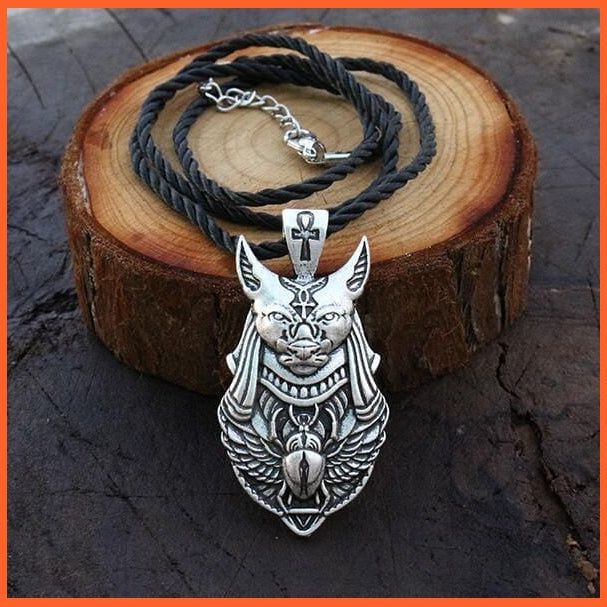 whatagift.com.au Necklaces silver rope chain / 55cm Egyptian Vintage Scarab Beetle Pharaoh Pendant