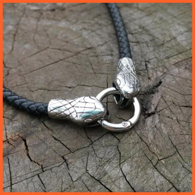 Stainless Steel Wolf Head With Ring Viking Chain Necklace | whatagift.com.au.