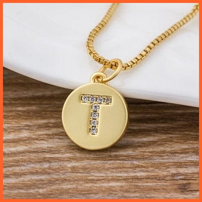 Gold Plated Initial 26 Letters Pendent Necklace | Best Gift For Women | whatagift.com.au.