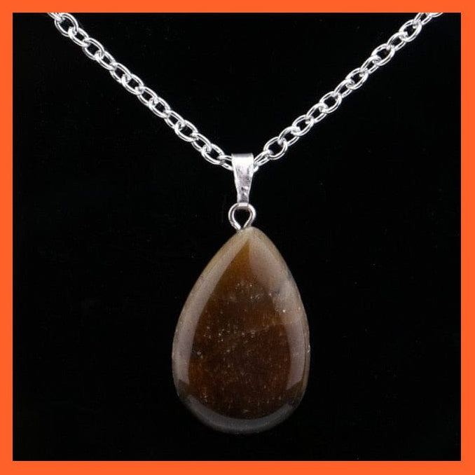 whatagift.com.au Necklaces Tiger Eye-C Silver Color Wire Wrap Natural Stone Crystal Raw Tree Of Life Necklace