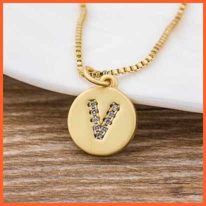 Gold Plated Initial 26 Letters Pendent Necklace | Best Gift For Women | whatagift.com.au.