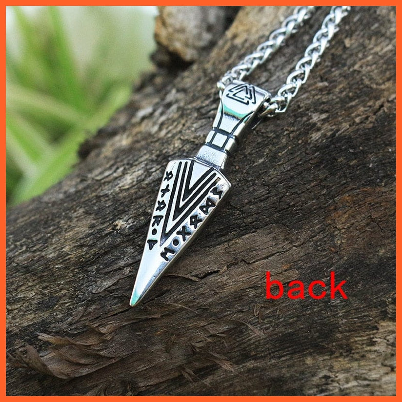 Viking Valknut Triangle Arrow Necklace | whatagift.com.au.