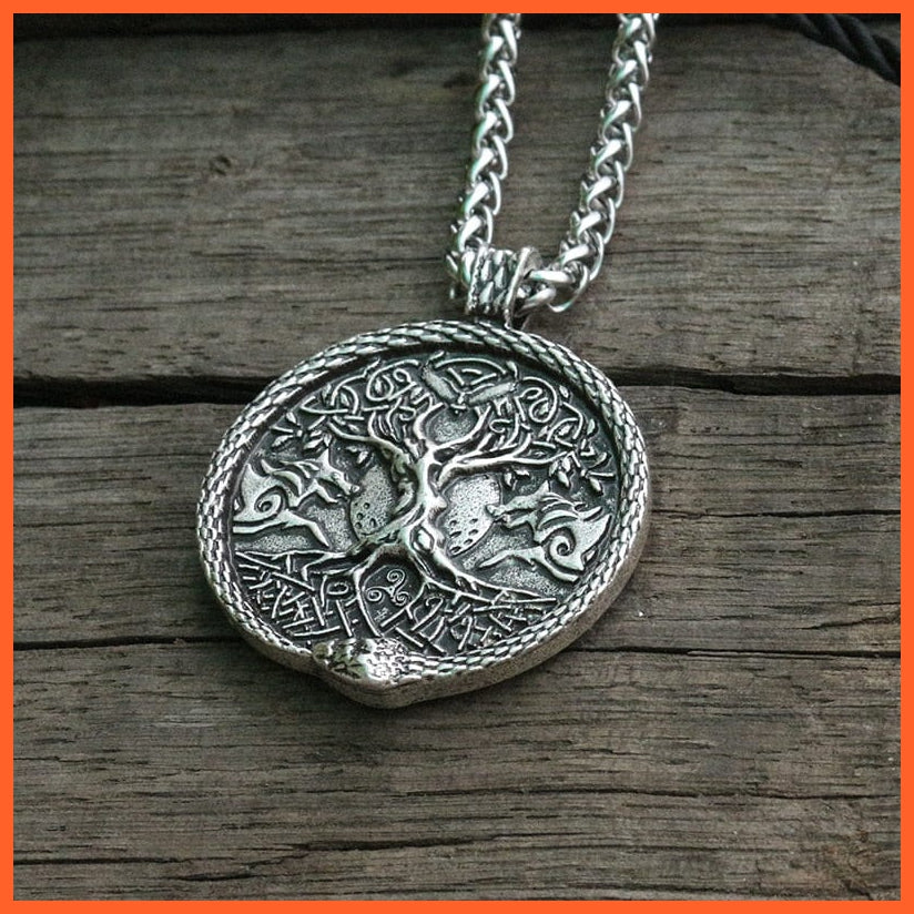 Viking Wolf And Snake Talisman Norse Pendant Necklace | whatagift.com.au.