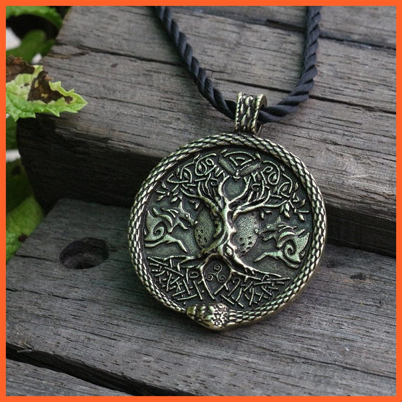 Viking Wolf And Snake Talisman Norse Pendant Necklace | whatagift.com.au.
