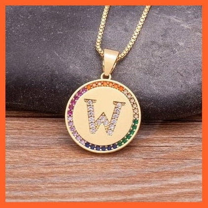 whatagift.com.au Necklaces W Copy of Gold Plated Luxury A-Z Initial Letters Pendant Chain Necklaces