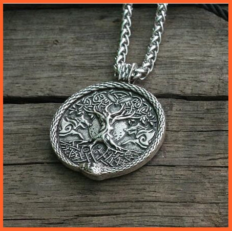 Viking Wolf And Snake Talisman Norse Pendant Necklace | whatagift.com.au.