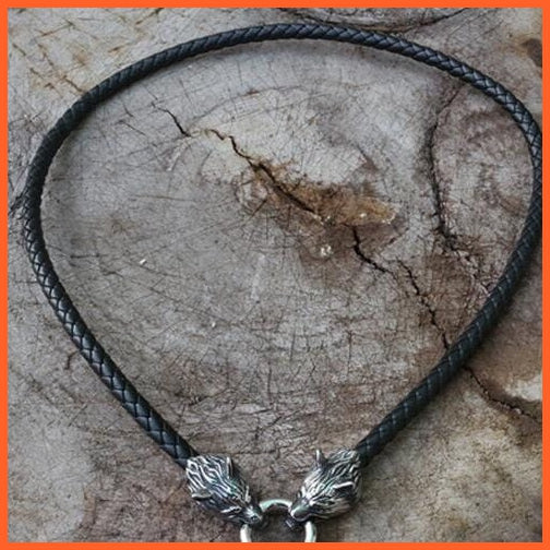 Stainless Steel Wolf Head With Ring Viking Chain Necklace | whatagift.com.au.