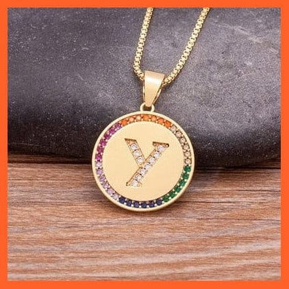 whatagift.com.au Necklaces Y Copy of Gold Plated Luxury A-Z Initial Letters Pendant Chain Necklaces