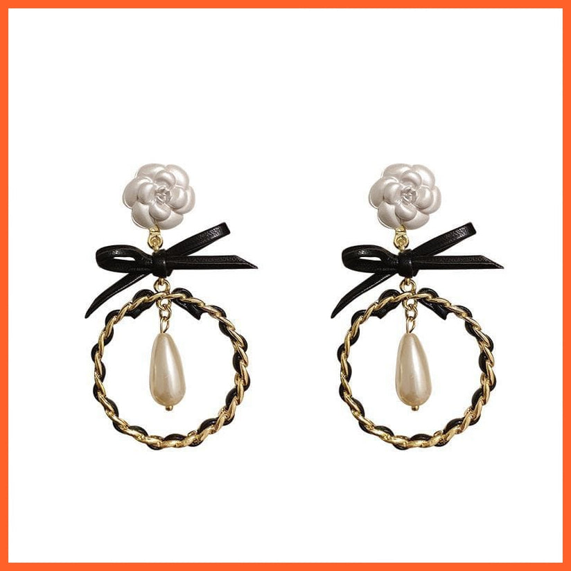 whatagift.com.au NEH025 Pearl Long Dangle Chain Designer Luxury Earrings For Women