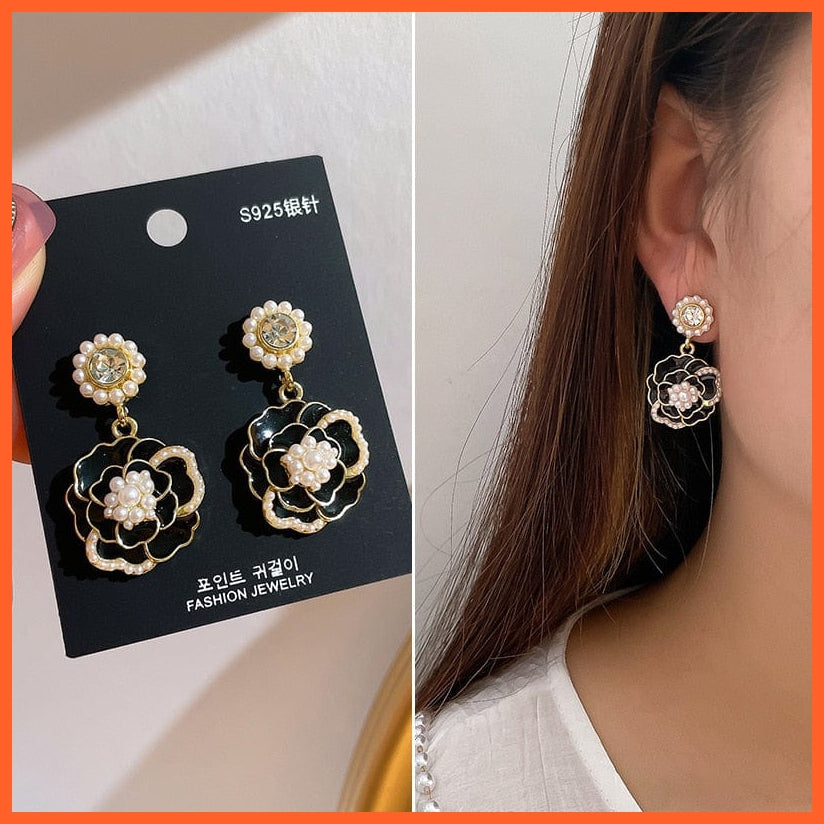 whatagift.com.au NEH1625 Pearl Long Dangle Chain Designer Luxury Earrings For Women